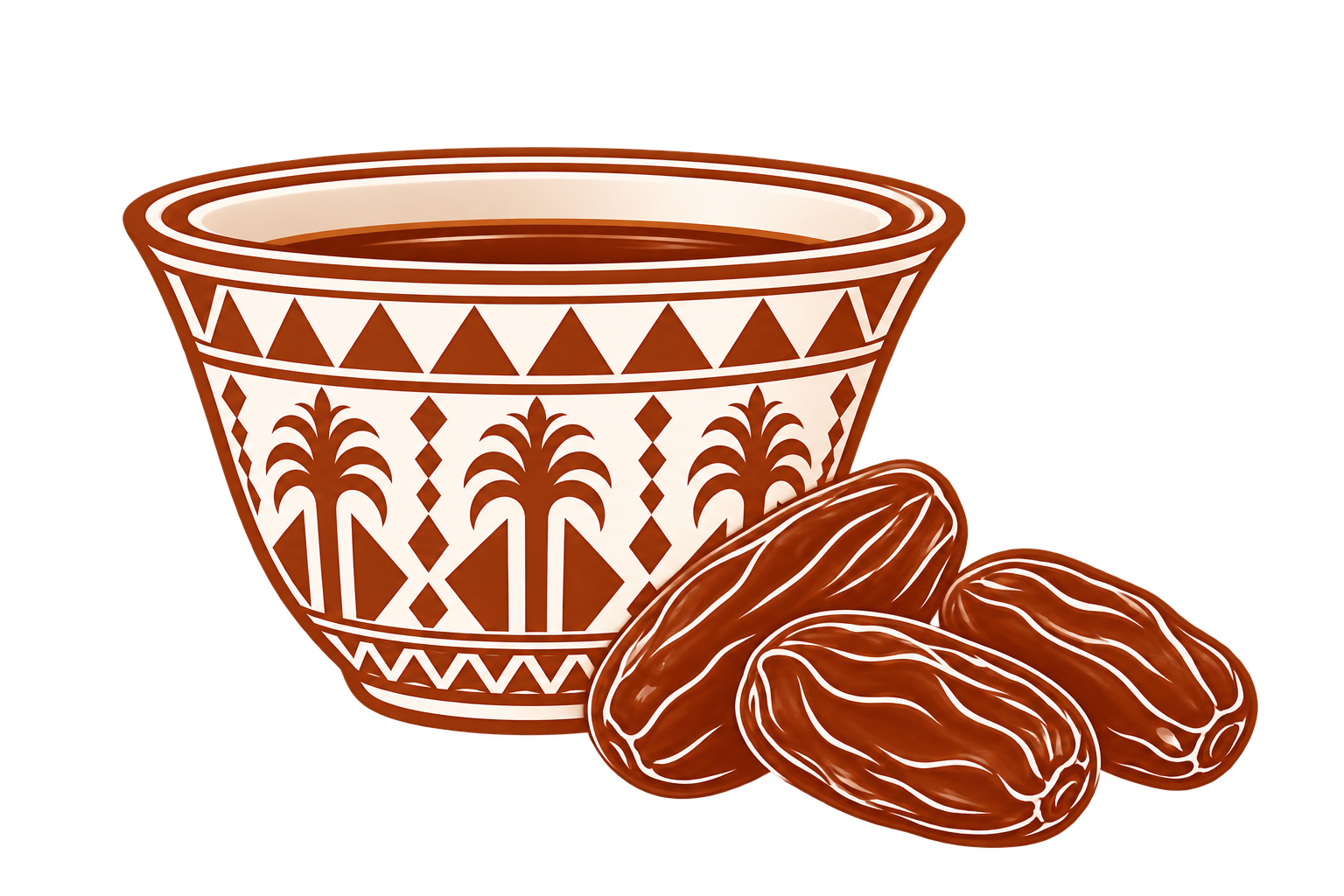 فنجال قهوة وتمور